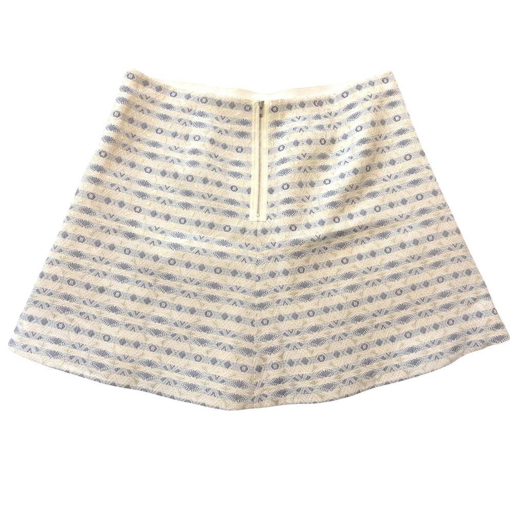 J.Crew Womens Skirt Blue White‎ Size 14 Preppy Mini Skirt A-line Geometric NWT - Picture 2 of 7